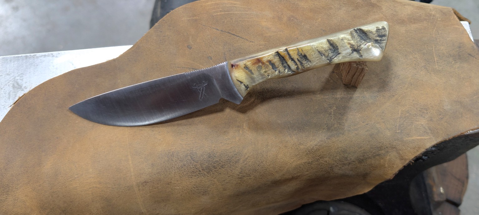 Ghost Antler Forge horn handle knife