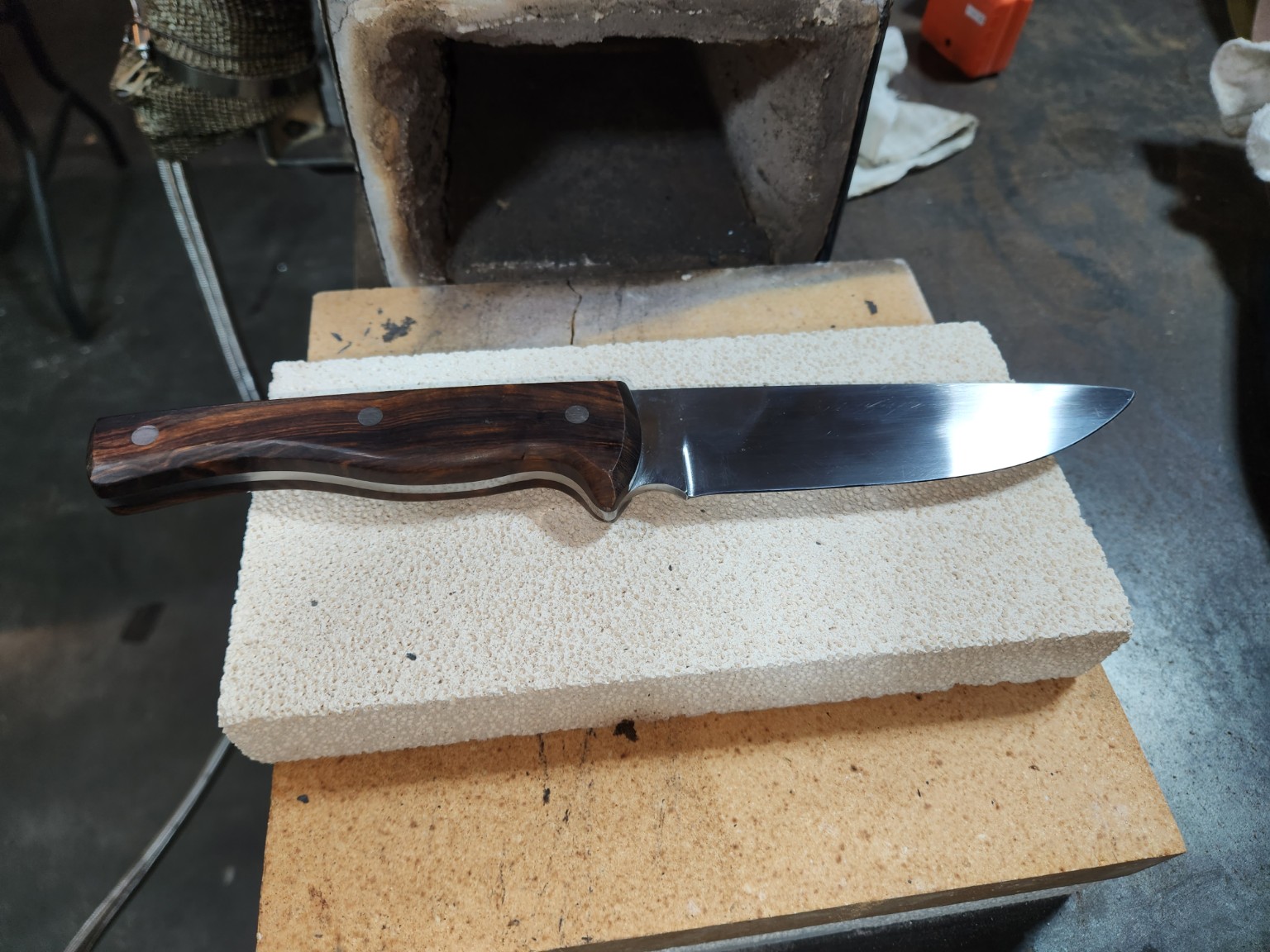 Handmade wood handle knife